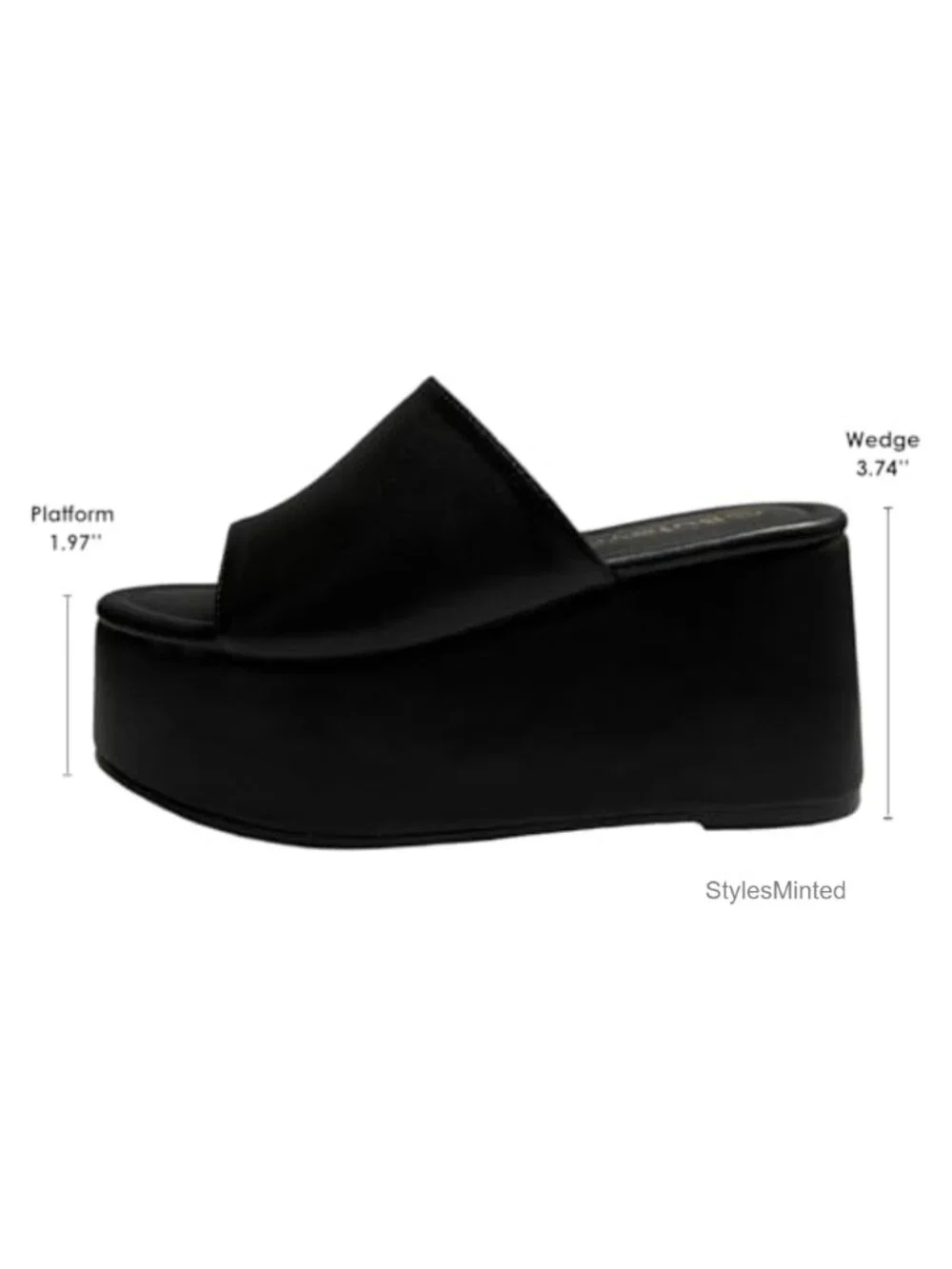 Chunky Platform Wedge Sandals for Women Open Toe Slip On Comfortable PU